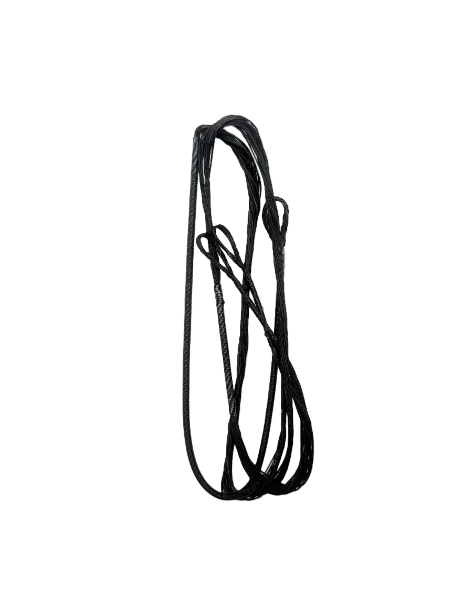 Zebra Hybrid bow cable for compound bows, 33 11/16 inches, black, with black connectors, designed for high-performance archery equipment.