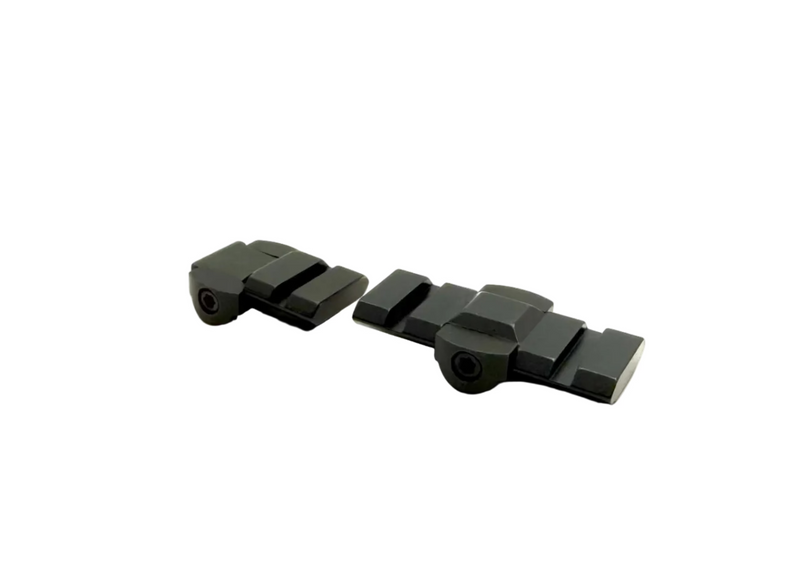 Burris Ruger to Weaver base adapter rail mount for Ruger M77 rifles, featuring a glossy finish and precise scope mounting.