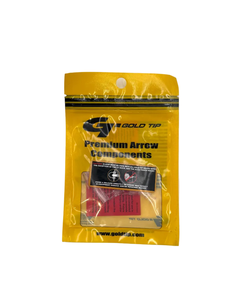 Gold Tip HD Pin Nock arrow nocks in clear, 12-pack, designed for precise fit and visibility on archery arrows.