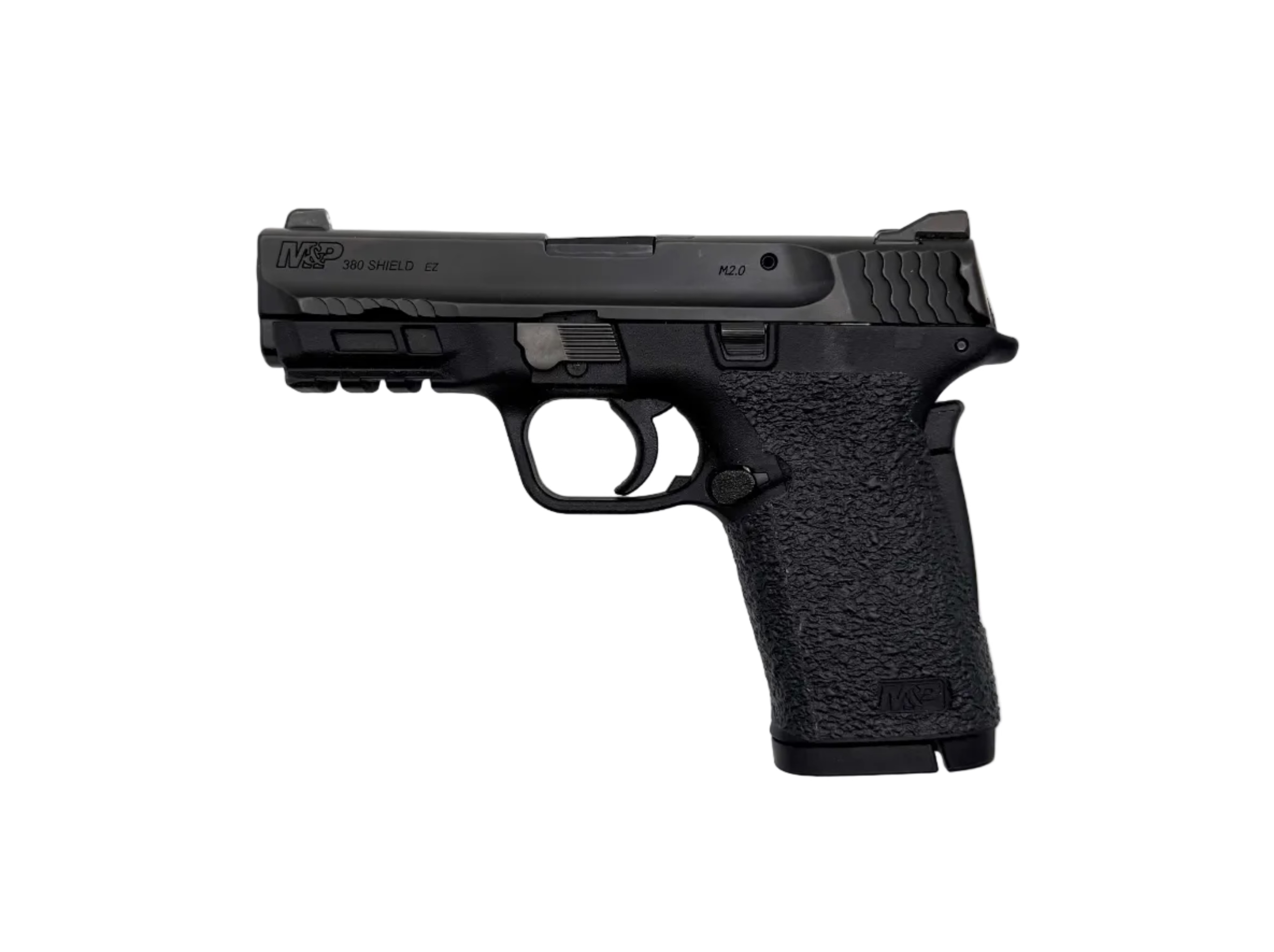 Smith & Wesson M&P 380 Shield EZ M2.0 semi-auto pistol with slide and grip, designed for concealed carry and easy handling.