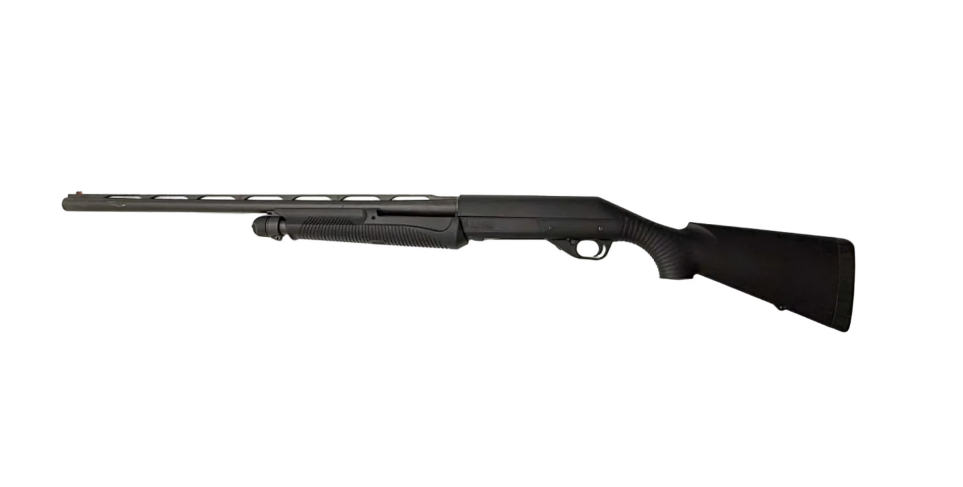 Benelli Nova 12 Gauge Pump Action Shotgun with 26-inch barrel and choke tube, featuring a 3.5-inch chamber.