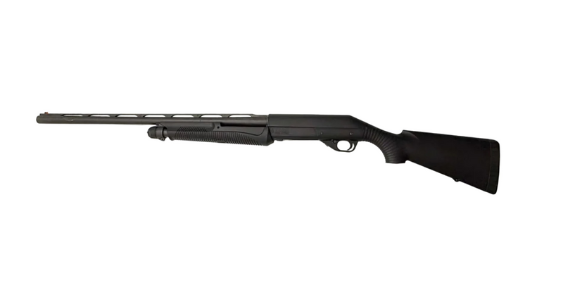 Benelli Nova 12 Gauge Pump Action Shotgun with 26-inch barrel and choke tube, featuring a 3.5-inch chamber.