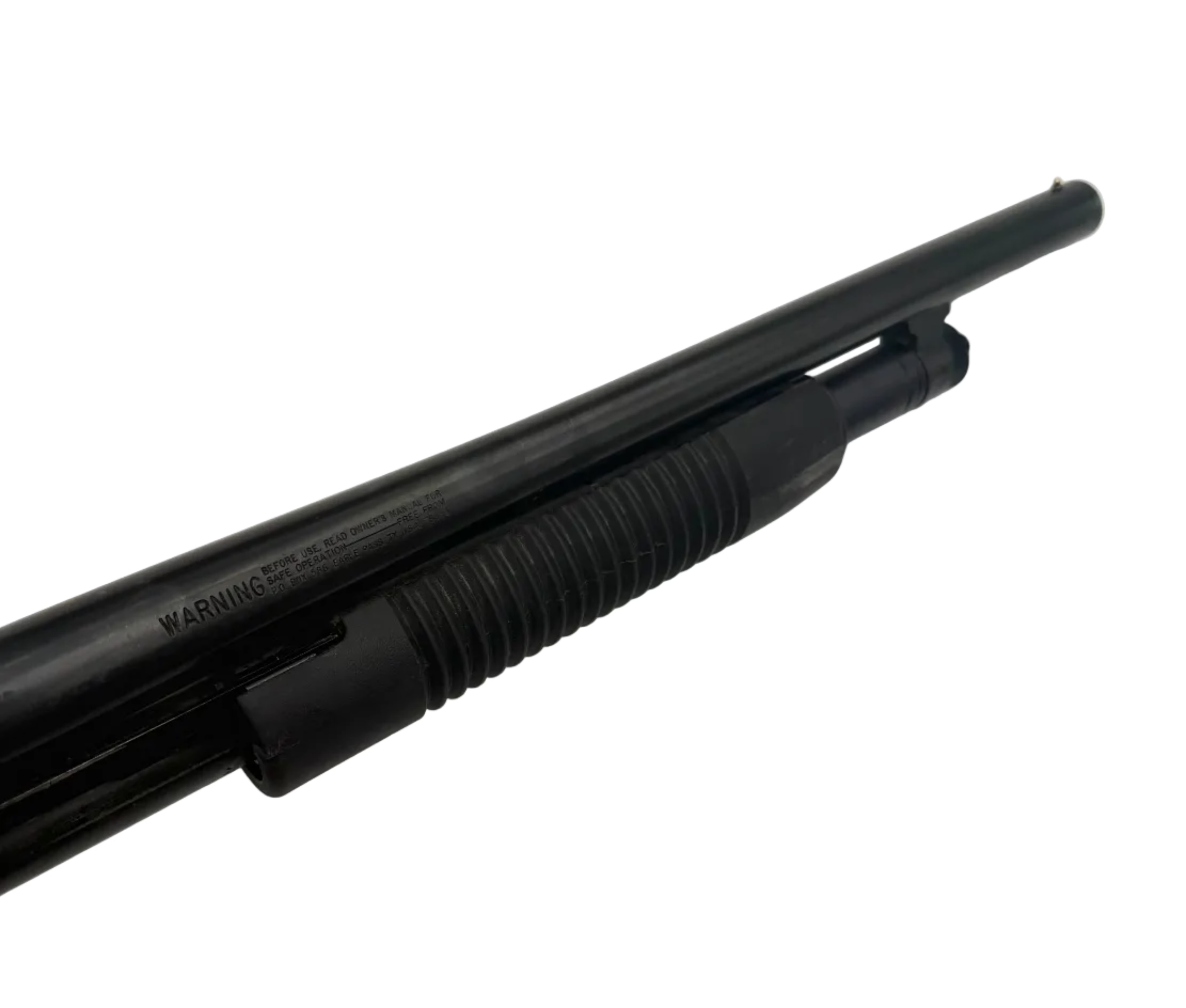 Mossberg 500 Cruiser pump action 12 gauge shotgun with pistol grip, shown in a close-up view.
