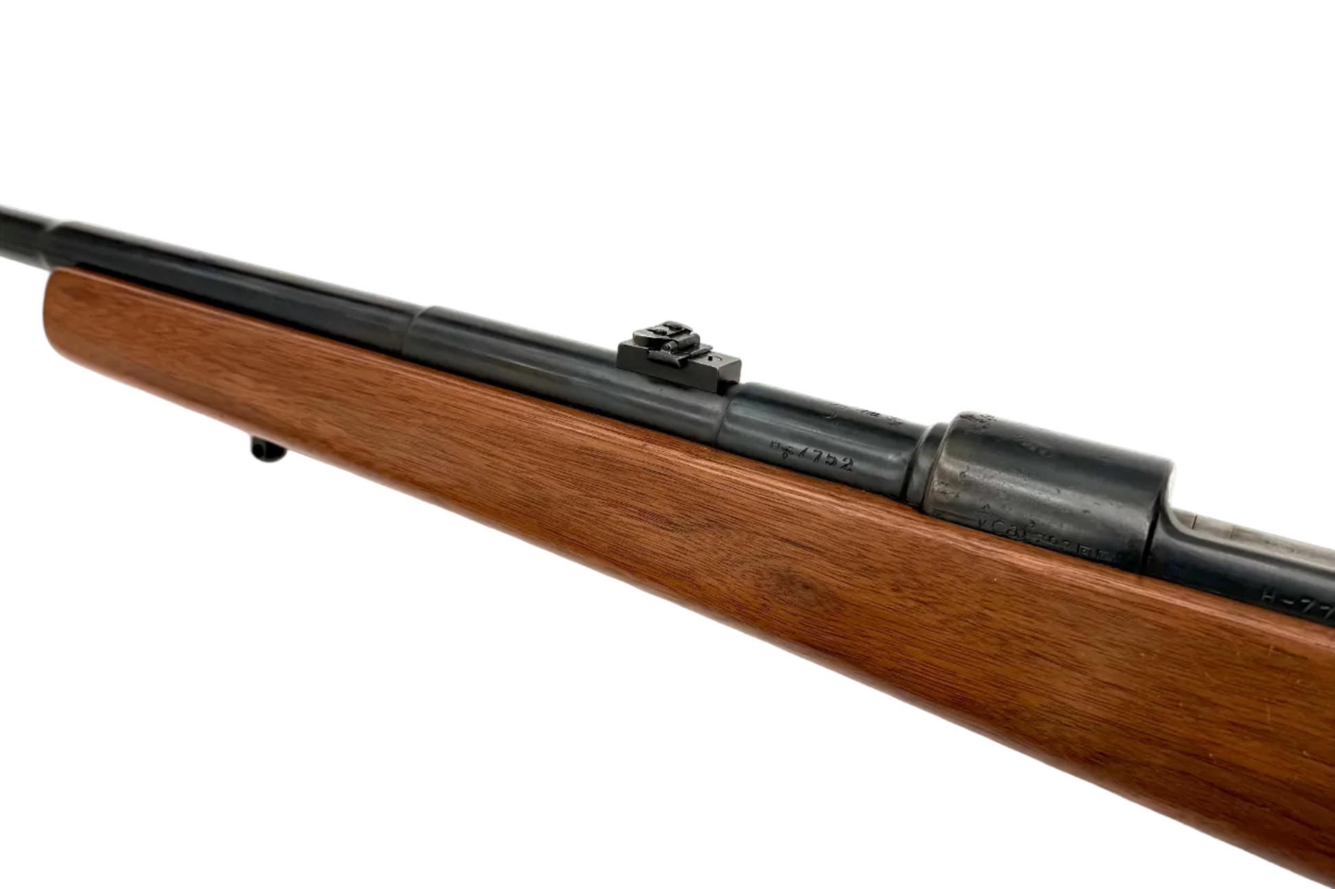 Fabrica De Armas La Coruna 1946 Spanish Mauser bolt action rifle with 7.92x57mm caliber, shown in a close-up view.