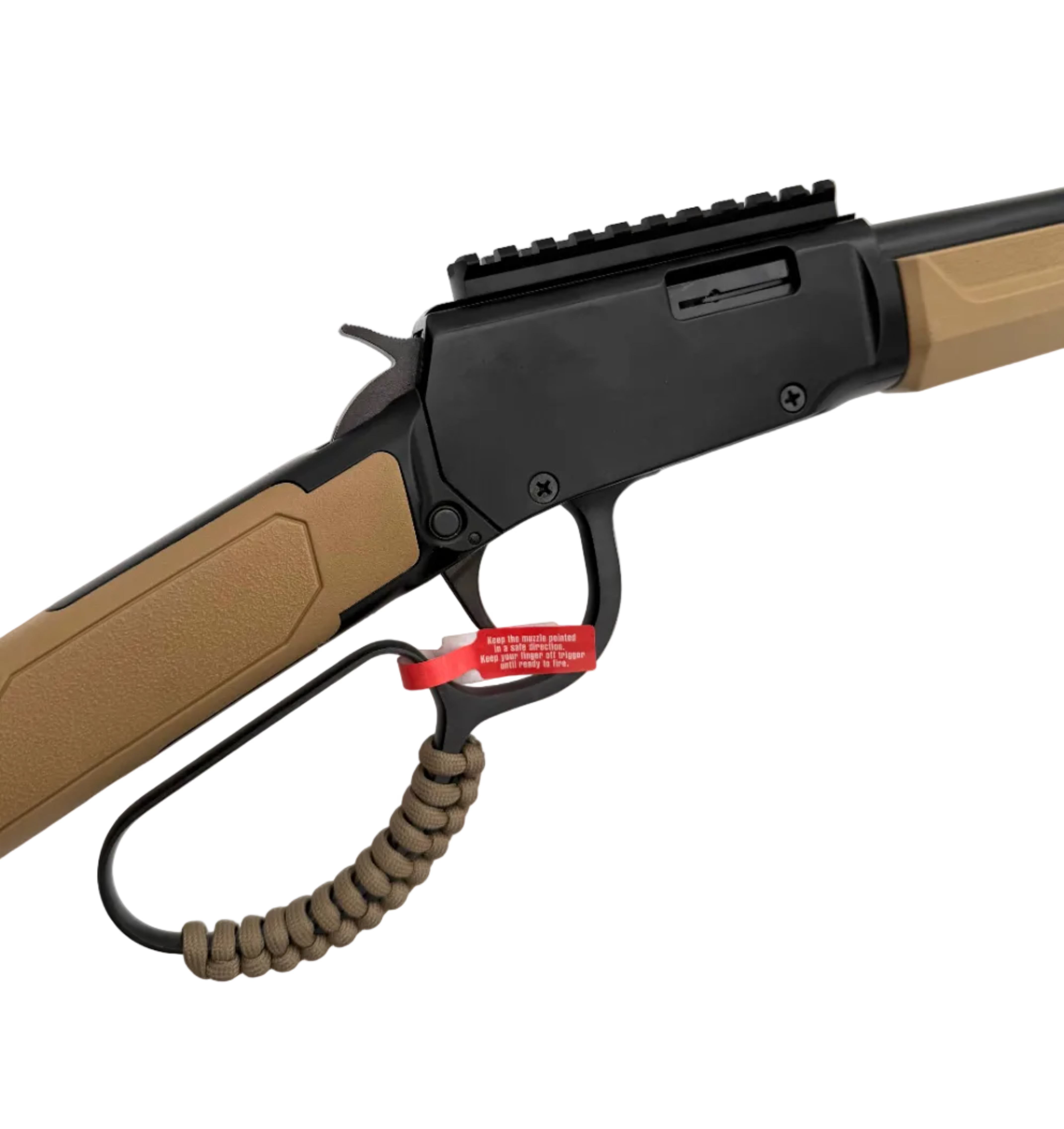 Rossi Rio Bravo .22LR lever action rifle with wooden stock and metal barrel, displayed in a natural outdoor setting.