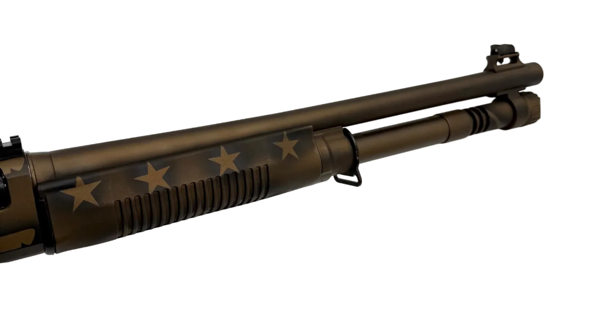 Panzer Arms M4 Tactical 12 Gauge semi-auto shotgun with black synthetic stock and tactical rail, ready for hunting or shooting sports.