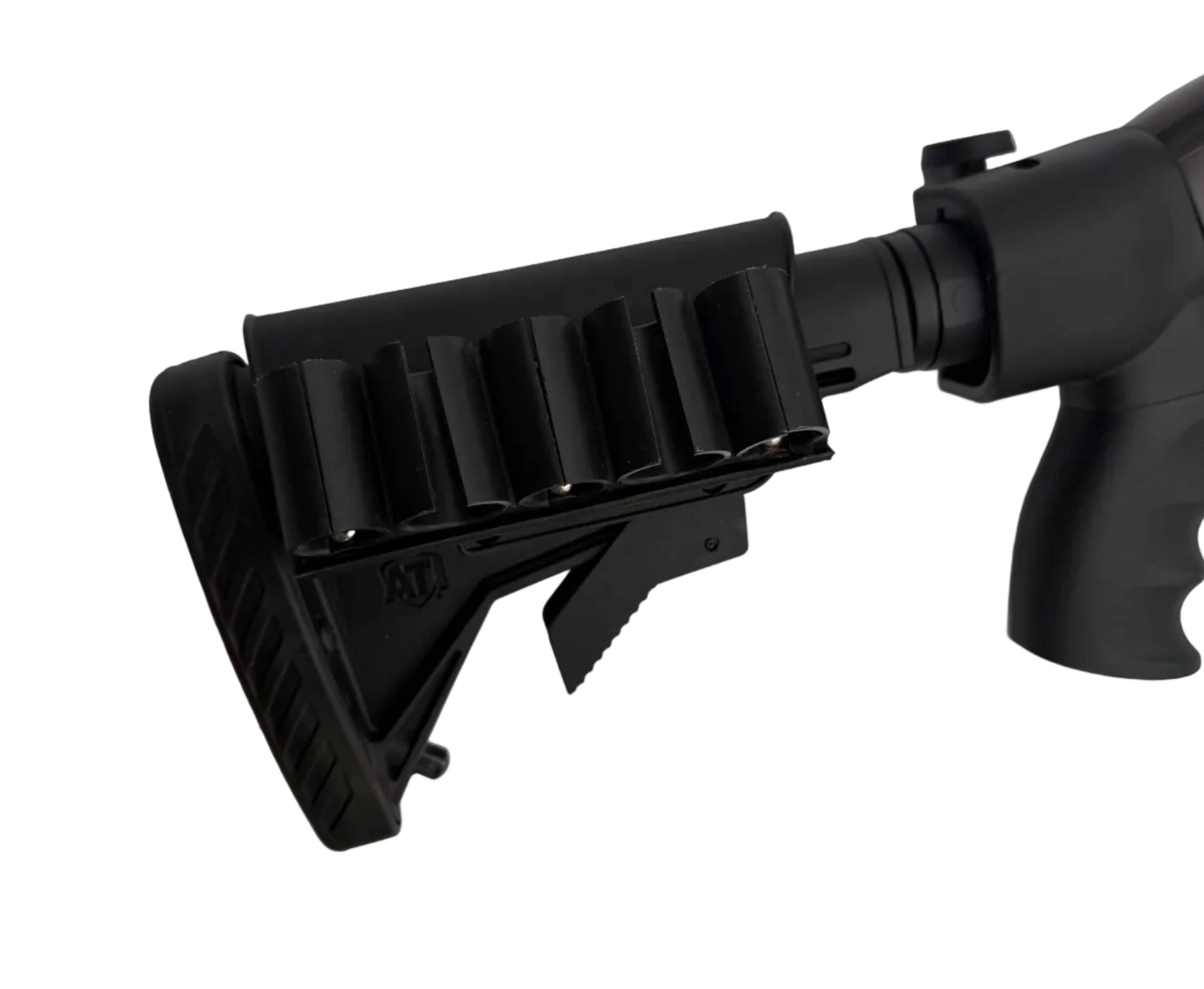 Mossberg Maverick 88 12 Gauge pump-action shotgun with pistol grip, shown in a close-up shot highlighting the firearm's details
