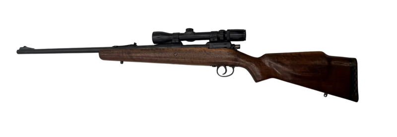 Eddystone US Military .30-06 Springfield bolt action rifle with wooden stock and metal barrel, shown from the side.