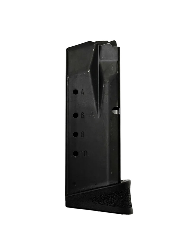 Smith & Wesson 10-round magazine for .40 S&W and .357 calibers, shown with metal body and follower in the image.