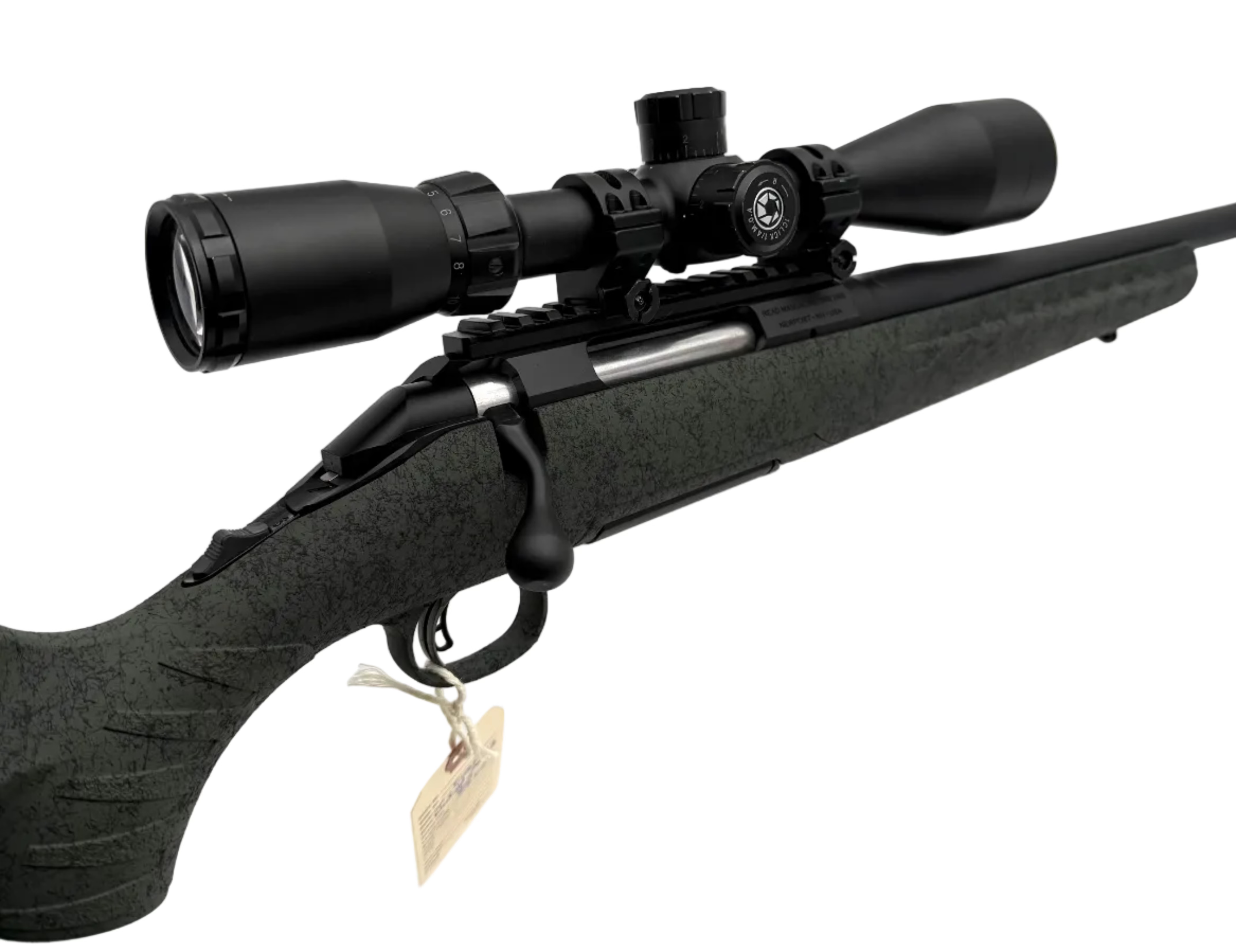 Glenfield Model A .308 WIN bolt action rifle with wooden stock and metal barrel, positioned on a plain background.