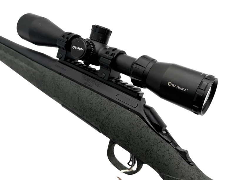 Glenfield Model A .308 WIN bolt action rifle with wooden stock and metal barrel, ready for hunting or shooting activities.