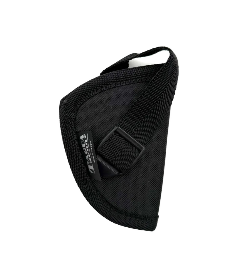 Black Tagua 110 nylon holster with adjustable strap for secure firearm carrying and quick access.