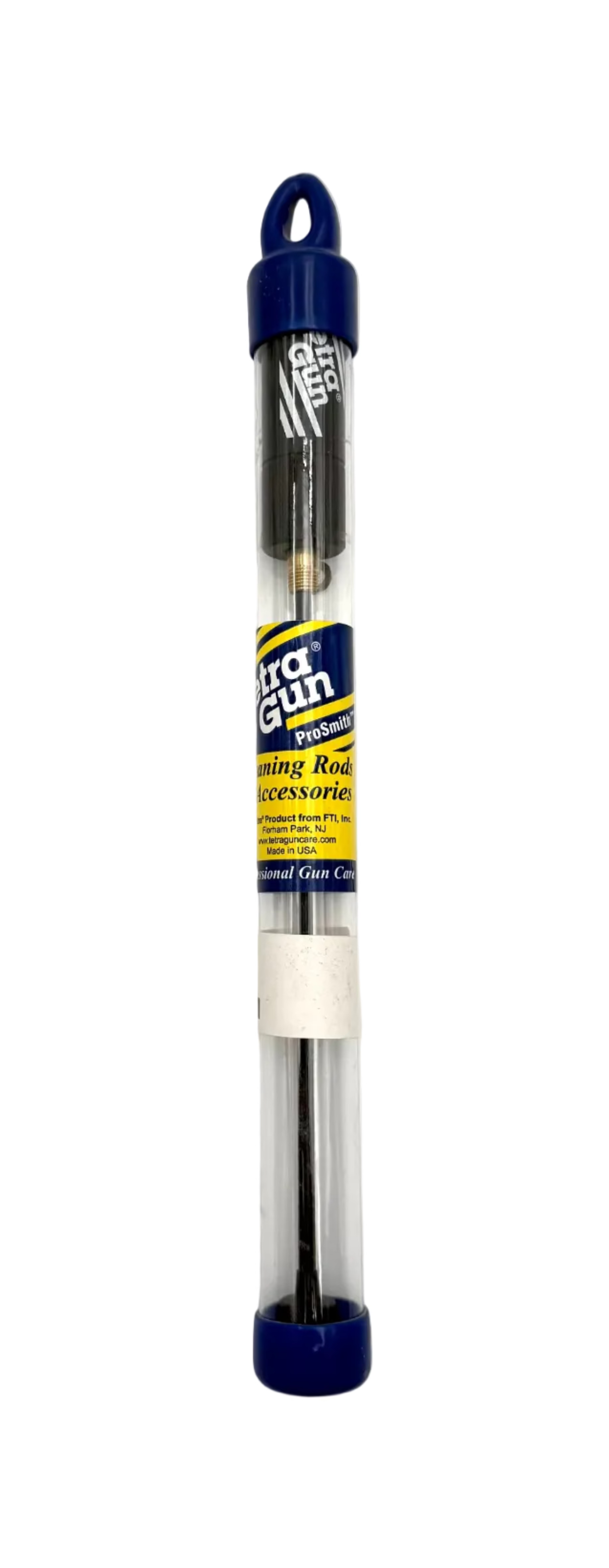 Tetra Gun Premium Cleaning Rod, 8-inch universal pistol cleaning rod with handle and cleaning brushes for firearm maintenance.