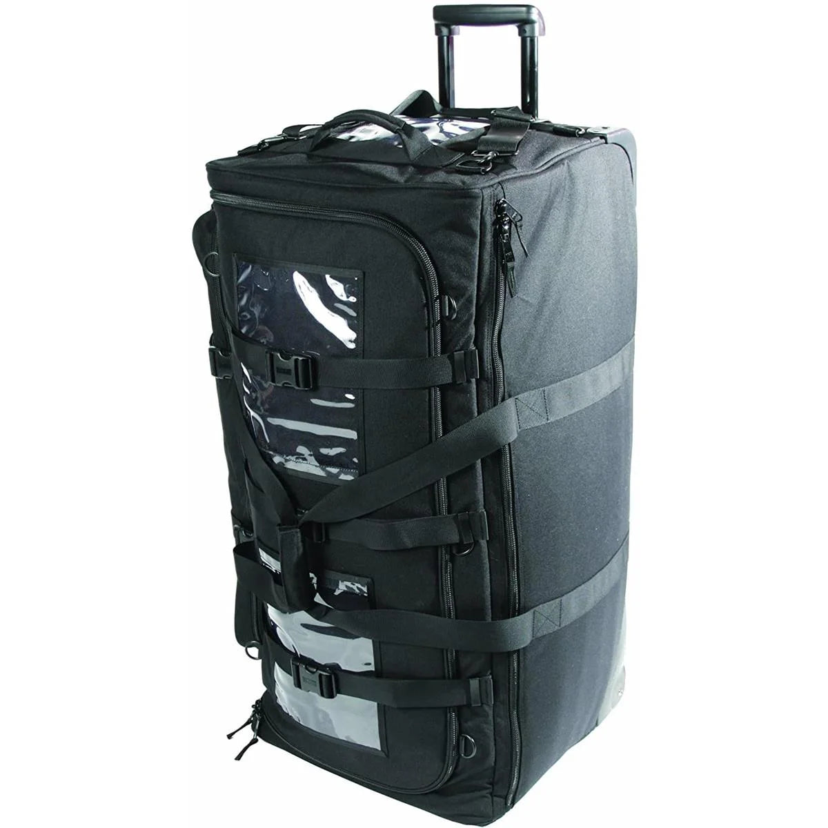 Blackhawk A.L.E.R.T. 5 heavy-duty tactical bag with Strike Webbing, black color, and multiple compartments for gear storage.